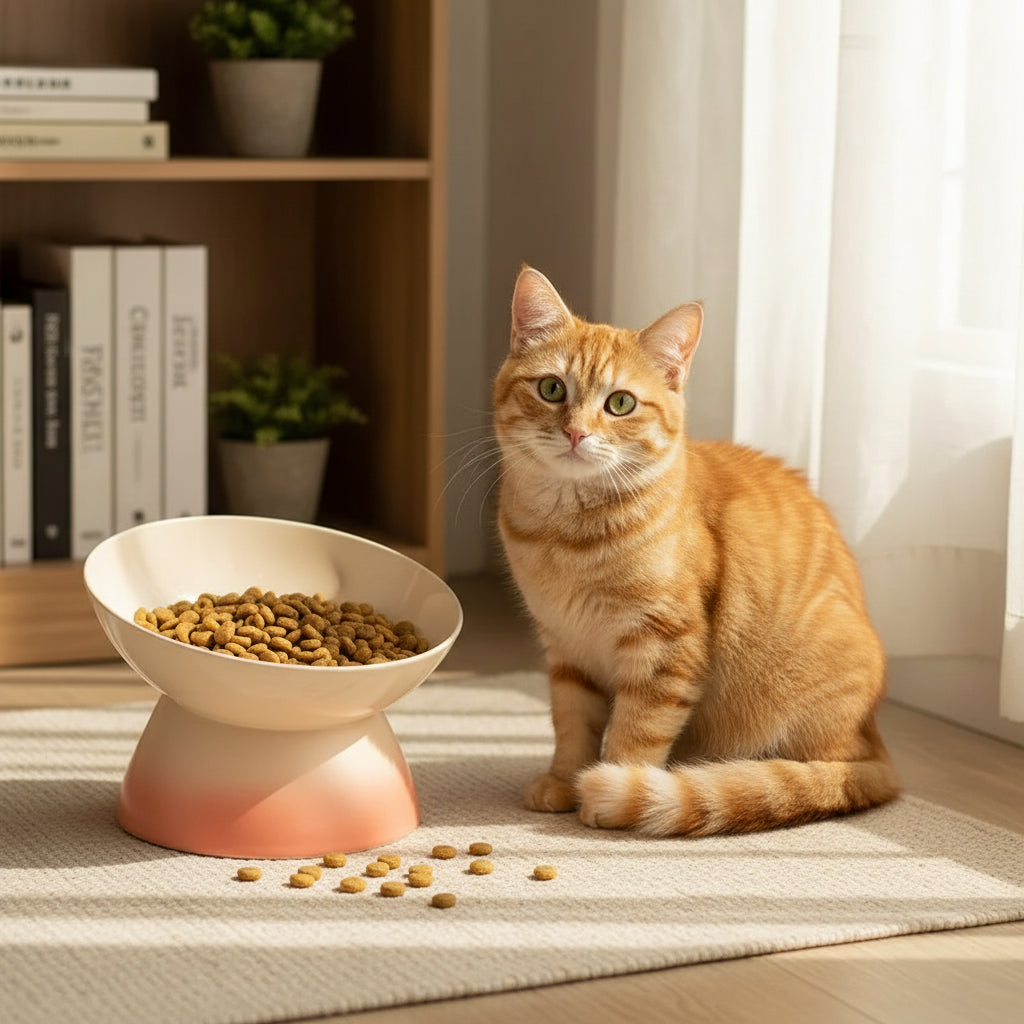 2-Pack Elevated Pet Bowls – 15° Tilted Feeding Bowls for Cats & Small Dogs
