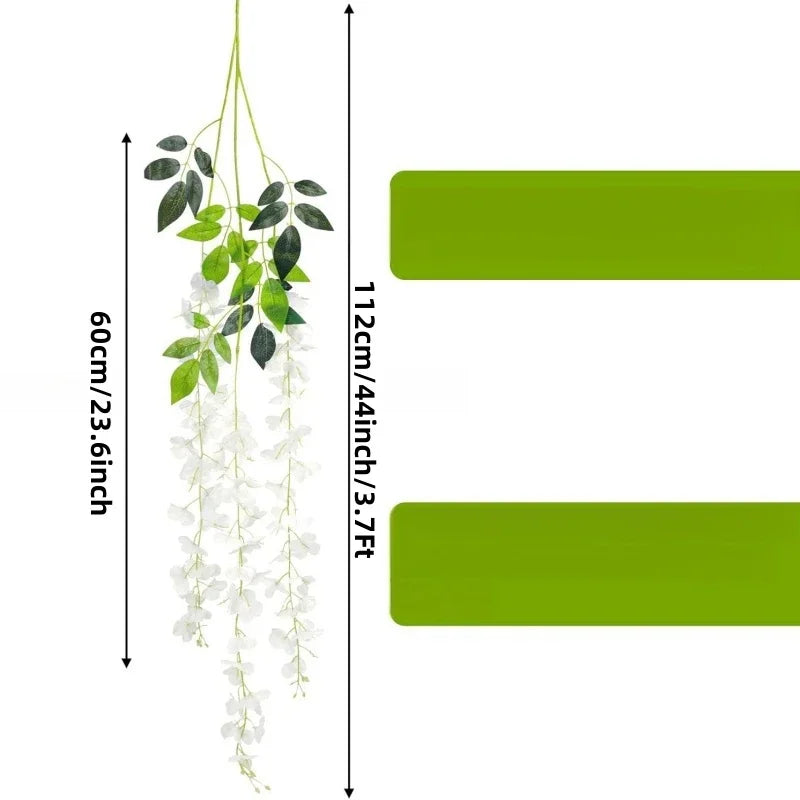 12PCS Artificial Wisteria Vine Flowers – Hanging Silk Floral Garland Set