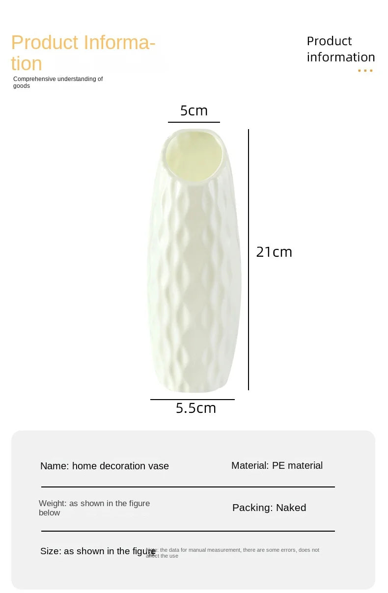 Modern Silver Plastic Vase – Elegant Decorative Flower Vase for Home & Office