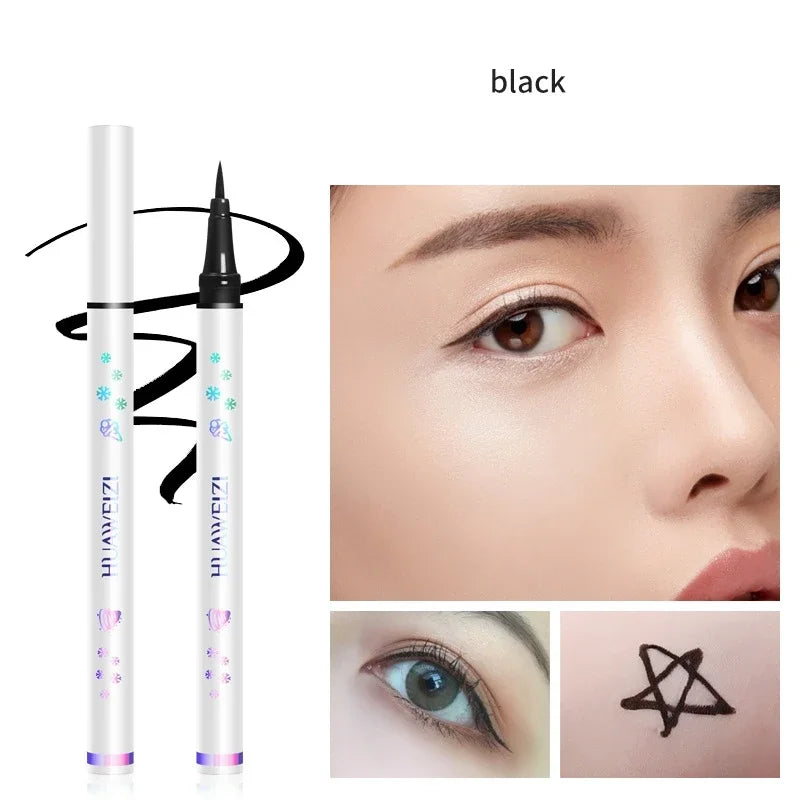 Crayon Eyeliner Liquide Séchage Rapide – Waterproof, Longue Tenue, Marron Thé et Blanc, Texture Lisse,Maquillage des Yeux