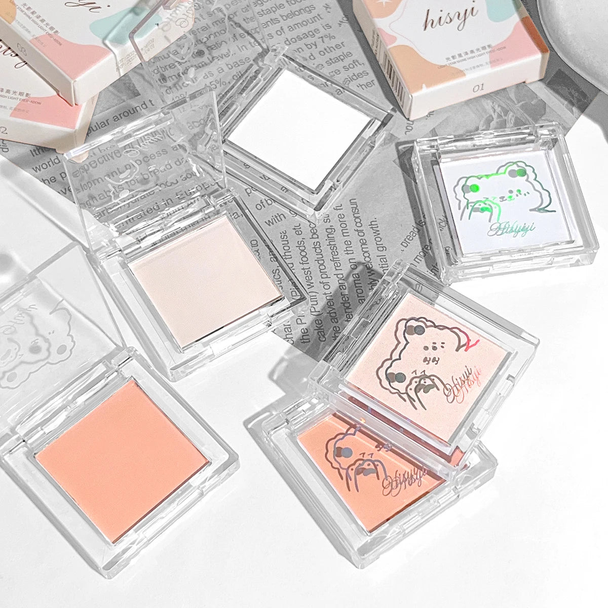 Palette de fards à paupières monochromes mats, poudre illuminatrice lumière naturelle pour un contour des yeux délicat et lumineux