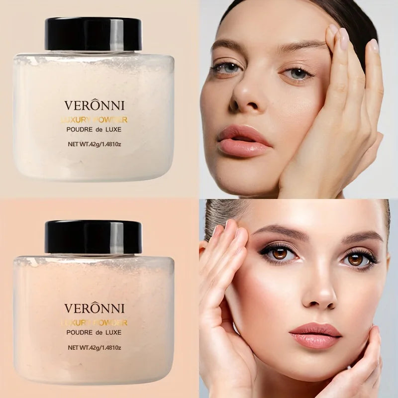 Poudre banana longue tenue – Finition mate sans brillance, contrôle de l’huile, translucide, légère, poudre libre fixante avec pinceau