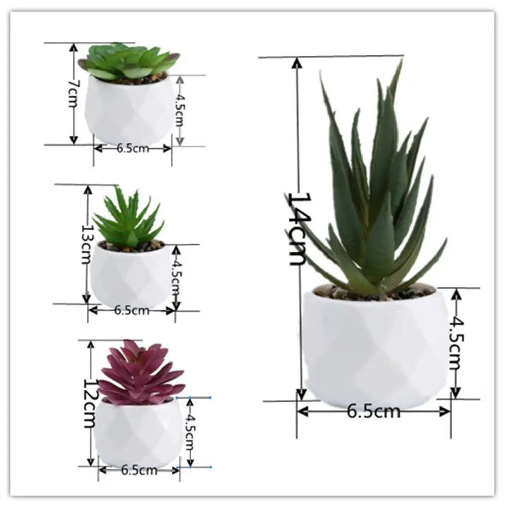 Artificial Succulent Bonsai Plant – Mini Decorative Fake Cactus & Succulent