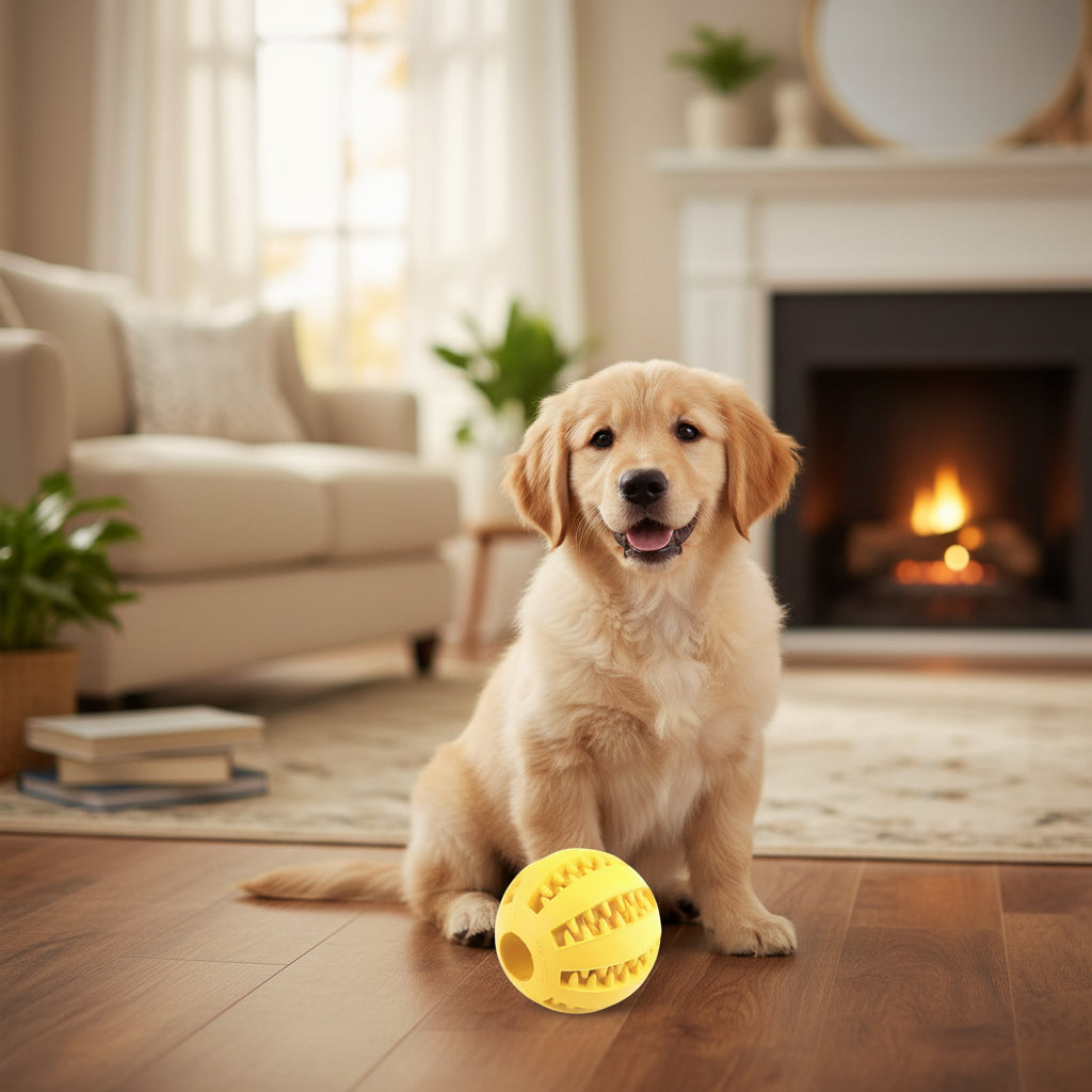Interactive Treat Dispensing Dog Ball – Chew & Teeth Cleaning Toy