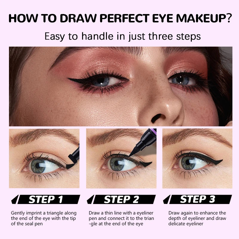 Crayon eyeliner liquide double embout, waterproof, séchage rapide, longue tenue - Maquillage pour les yeux