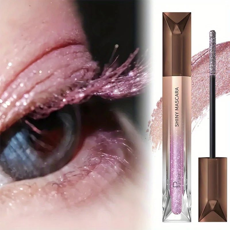Mascara pailleté scintillant longue tenue waterproof anti-bavure diamant écrasé perlé effet flash fin