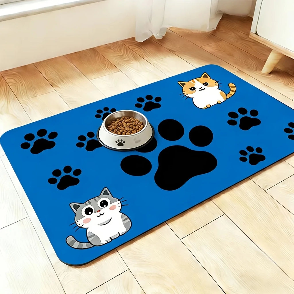 Non-Slip Pet Feeding Mat – Washable Anti-Spill Food & Water Placemat