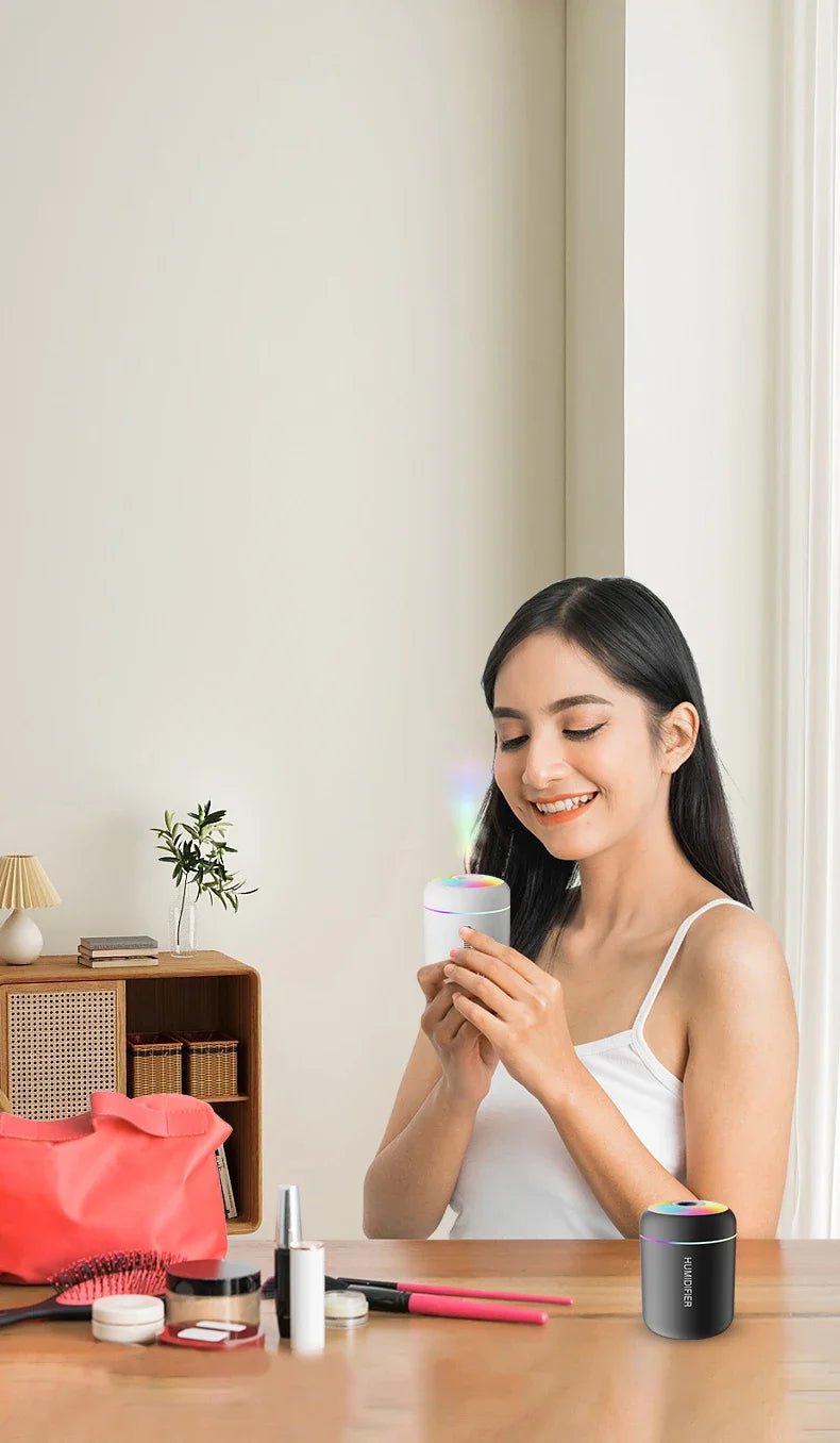 Mini USB Aroma Diffuser – 180ML Essential Oil Humidifier for Car, Home & Bedroom