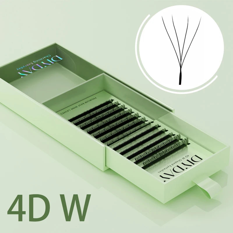 Extensions de cils en forme de W – Cils Bloom prémontés 3D, 4D, 5D, 6D, 7D, 8D, naturels et doux – Éventails d’extensions de cils