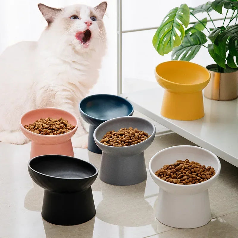 Nordic Ceramic Elevated Pet Bowl – Raised Food & Water Bowl for Cats & Dogs