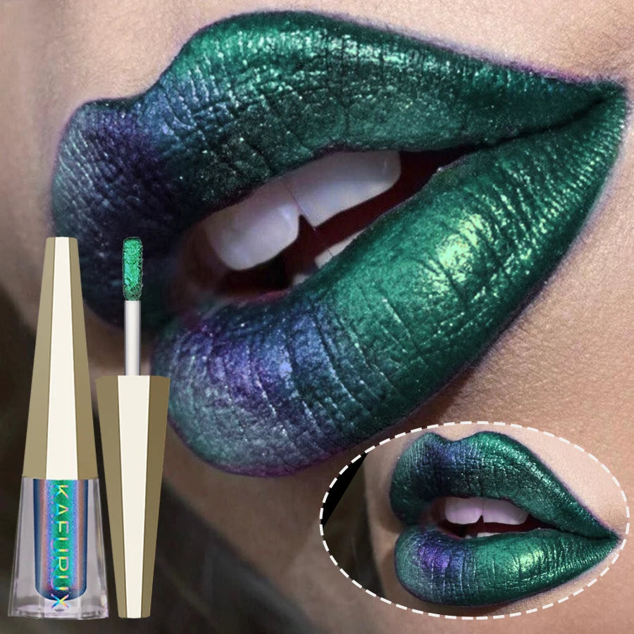 Pigments changeants chromés caméléon liquide rouge à lèvres ou fard à paupières brillant longue durée Multichrome haute qualité brillant à lèvres maquillage des lèvres
