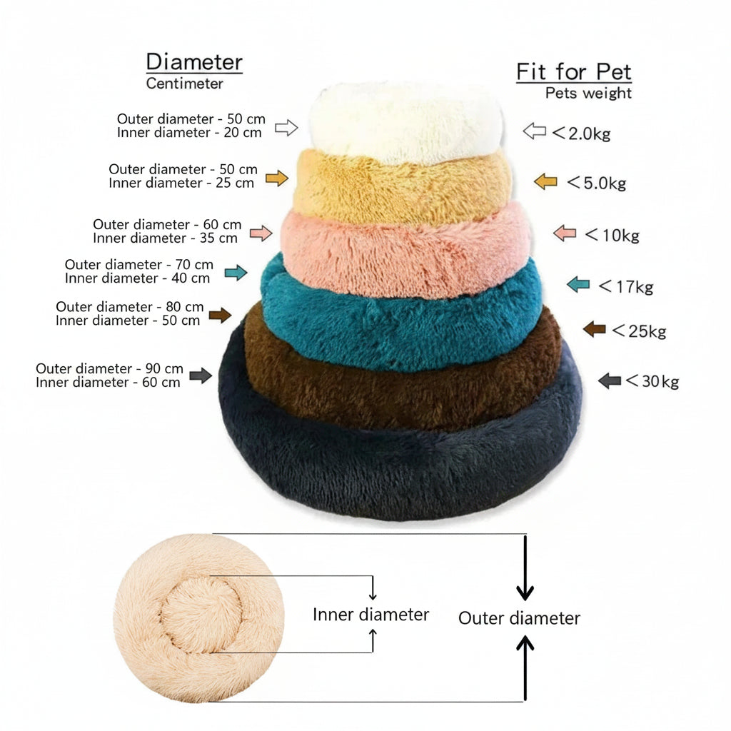 Plush Round Pet Bed – Ultra Soft Warm Dog & Cat Bed