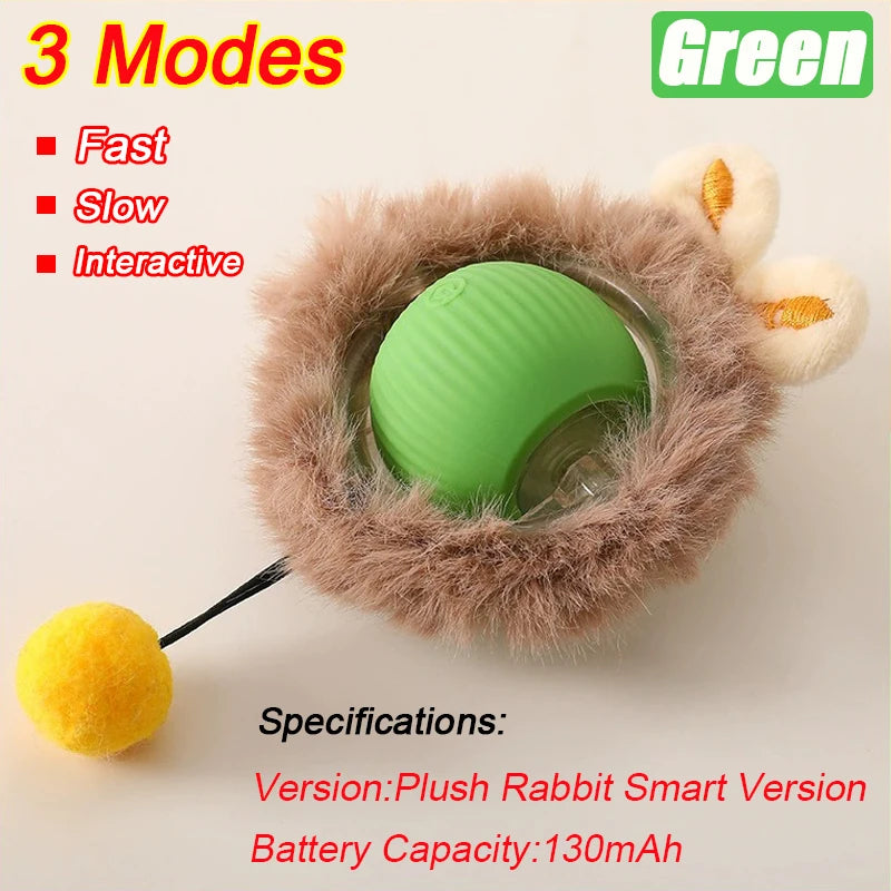Automatic Interactive Rolling Ball with Faux Tail – Rechargeable Smart Cat & Dog Toy
