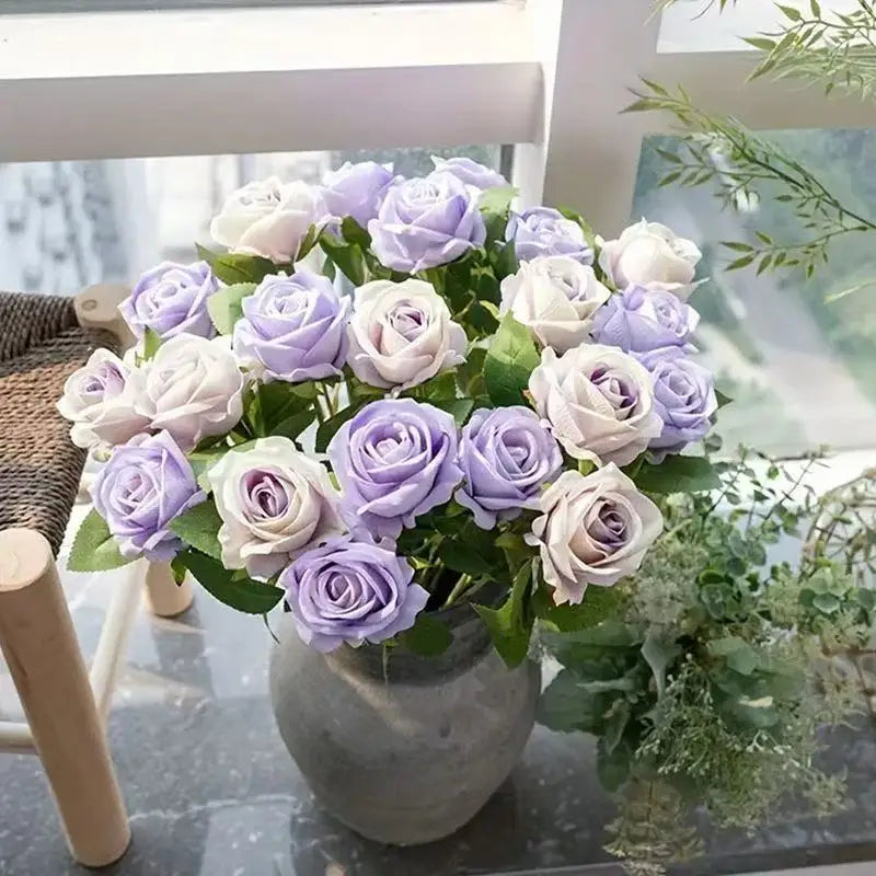 Artificial Rose Flower Stems – Realistic Red Roses for Home & Wedding Décor