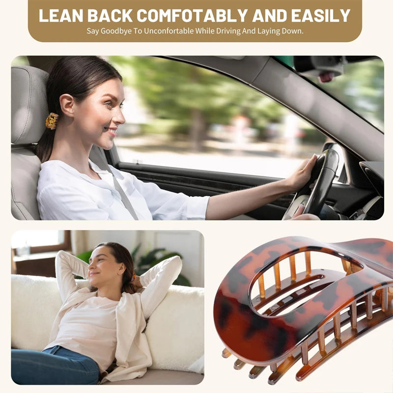 « Pince Cheveux Femme – Léopard, Grande & Plate »