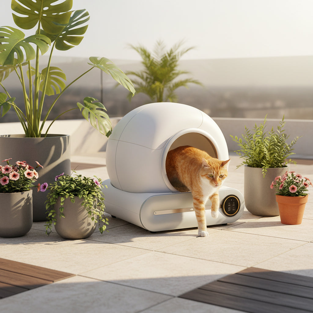 Smart Cat Litter Box Fully Automatic Large Capacity Cat Litter Box Semi-enclosed Smart Cat Toilet APP Remote Control