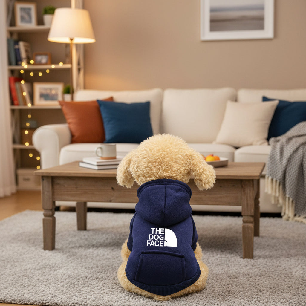 Pet Sweater with Denim Pocket – Warm Autumn & Winter Outfit for Dogs & Cats