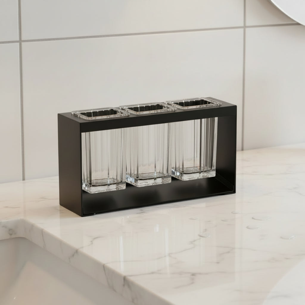 Carbon Steel Electric Toothbrush Holder – Transparent Bathroom Organizer Rack