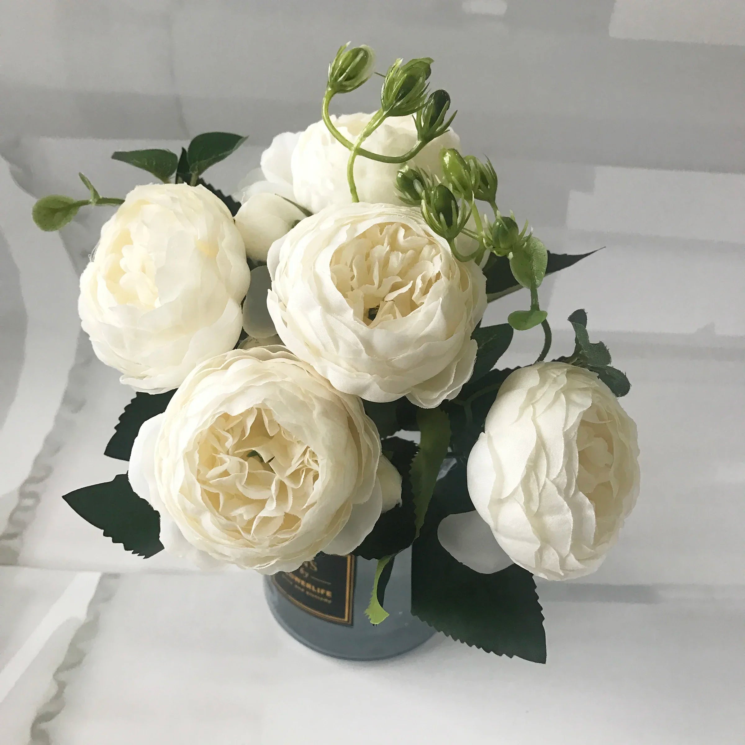 30CM Silk Peony Bouquet – Artificial Pink Flowers for Home & Wedding Décor