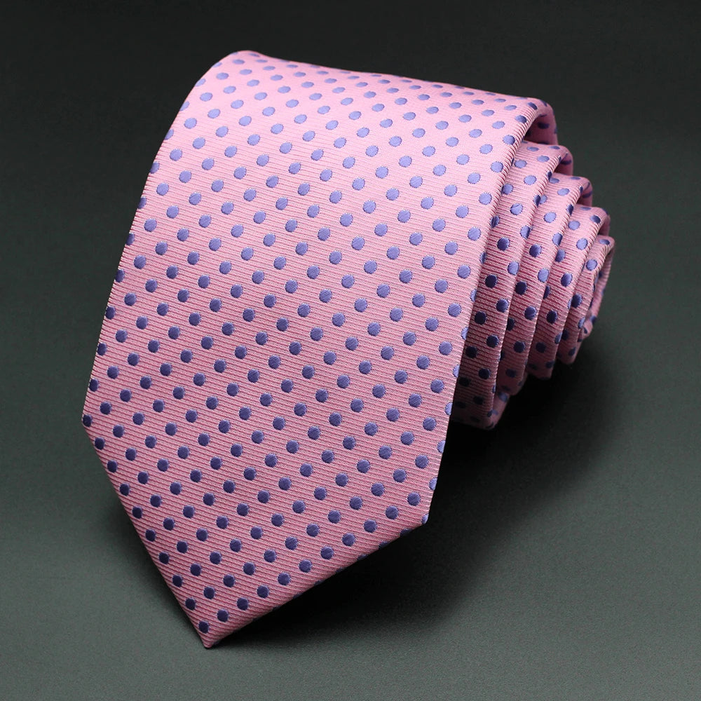 Cravate Homme Fantaisie – Motifs Floraux et Pois en Bleu, Rouge et Jaune, pour Affaires, Mariage et Cadeau Formelle