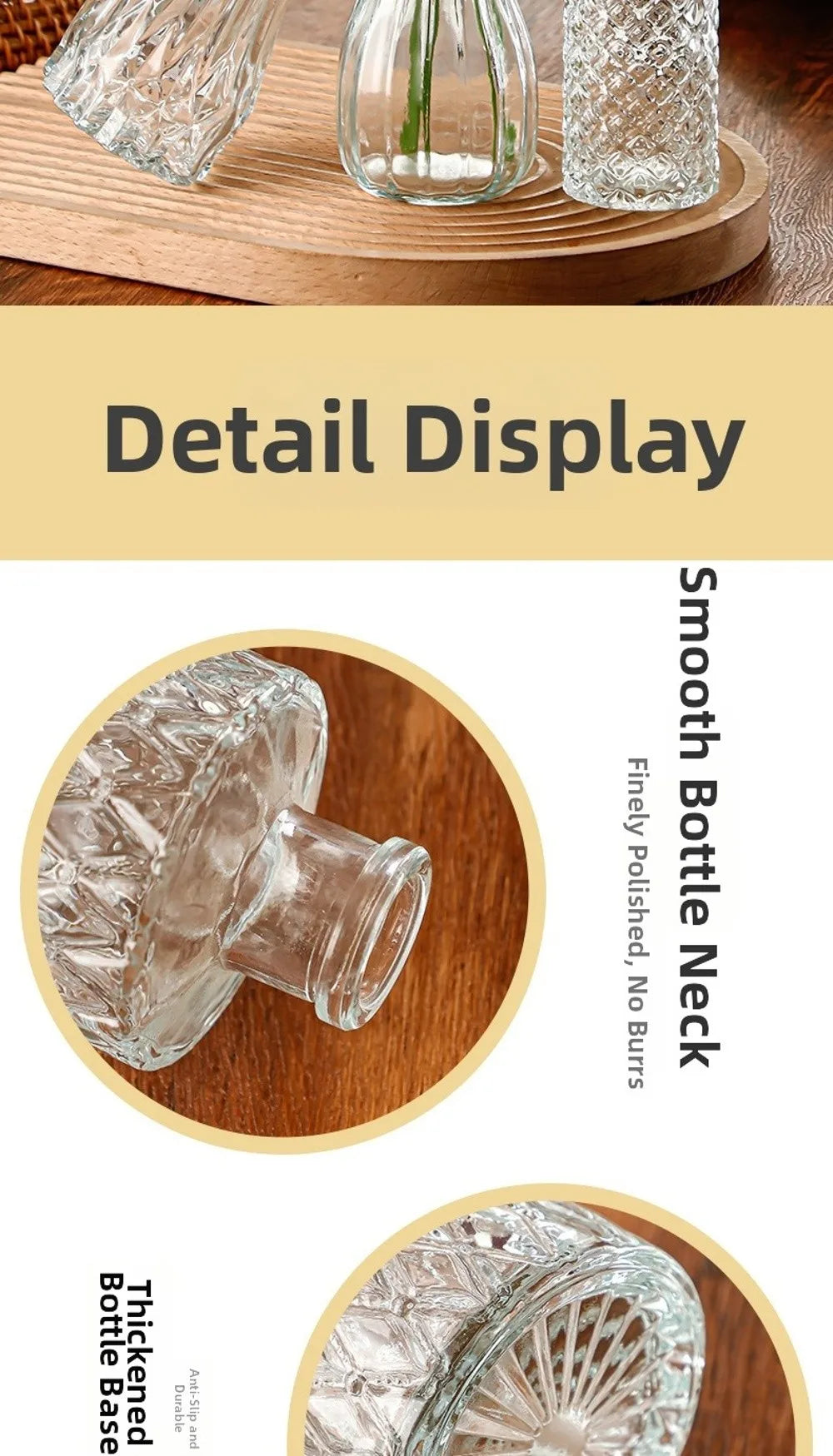Mini Glass Vase Set – Transparent Hydroponic Flower Vases for Floral Arrangements & Home Decor