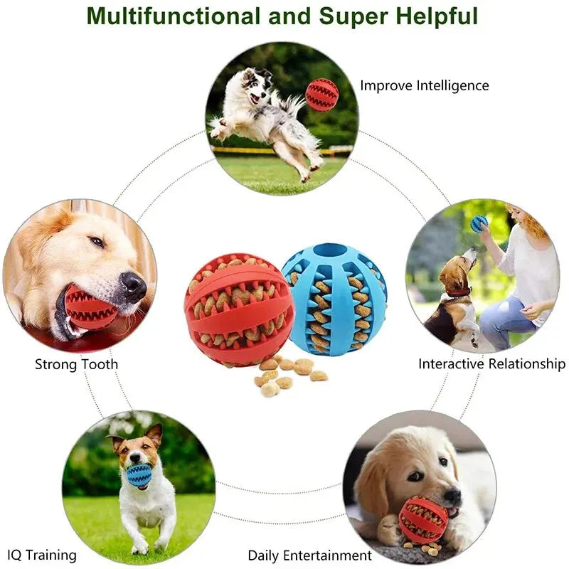Interactive Treat Dispensing Dog Ball – Chew & Teeth Cleaning Toy