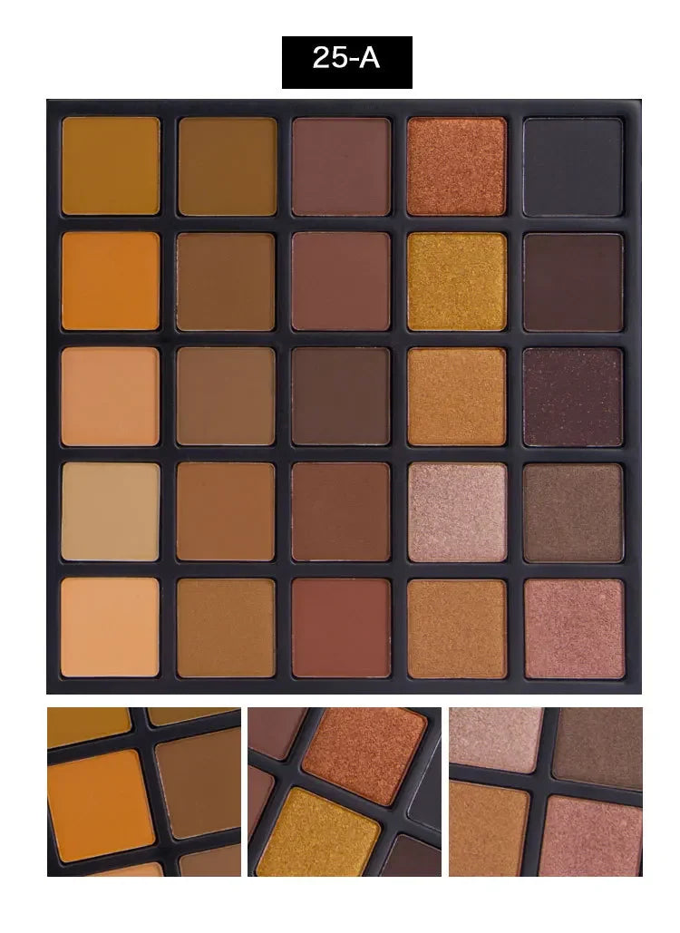 **« Palette fards à paupières 25 couleurs – Nude, tons terre, métallique, pailleté et mat »**