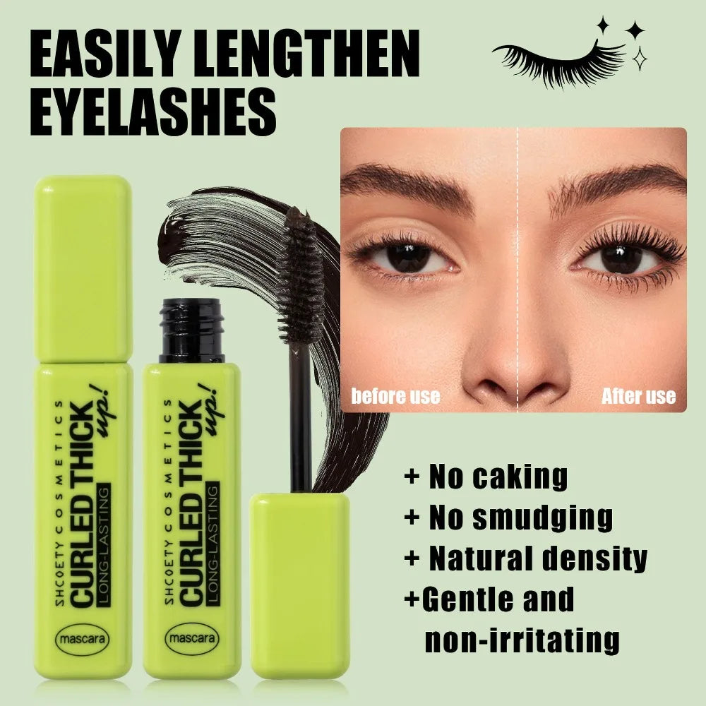 Mascara 7D waterproof allongeant cils fibres de soie noir volume et courbure longue tenue