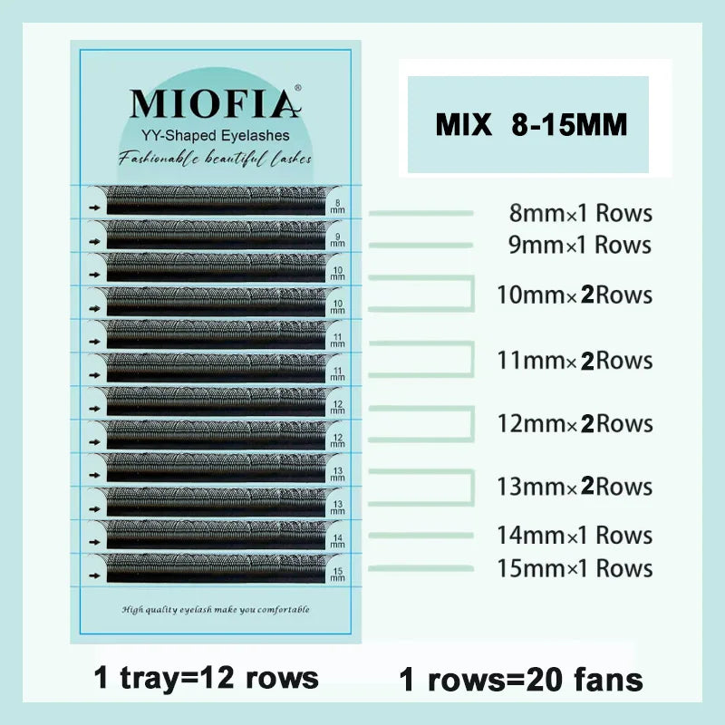 Extensions de cils en Y – Cils premium à double couche, forme Y/YY, ultra doux et légers – Faux cils en vison