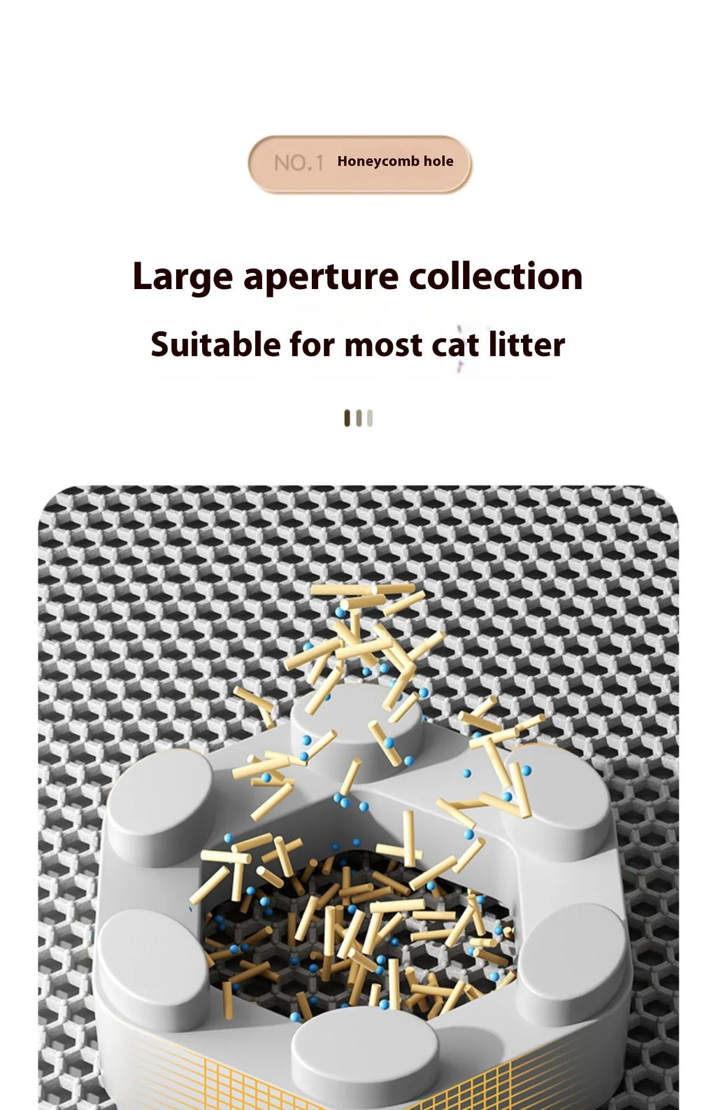 2-Layer Cat Litter Mat – Waterproof Non-Slip Litter Trapping Mat