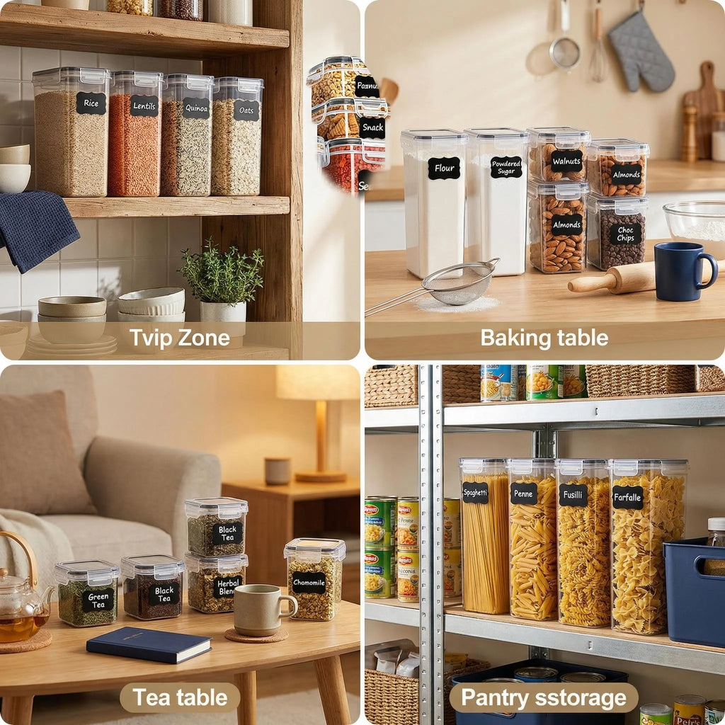 25-Piece Airtight Food Storage Container Set – BPA-Free Pantry Organizer Boxes