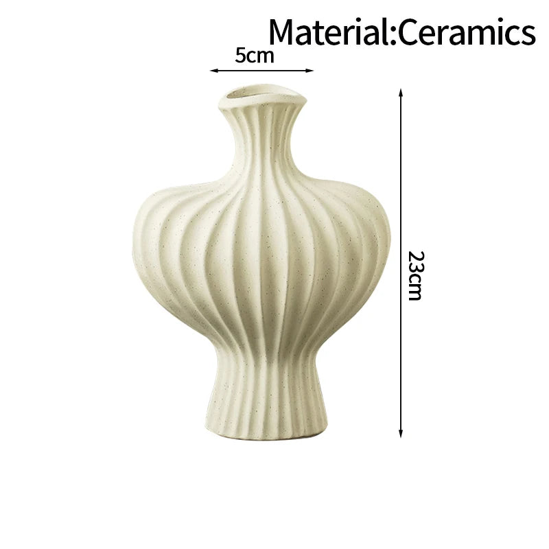 Modern White Decorative Vase – Minimalist Flower Vase for Home & Table Decor