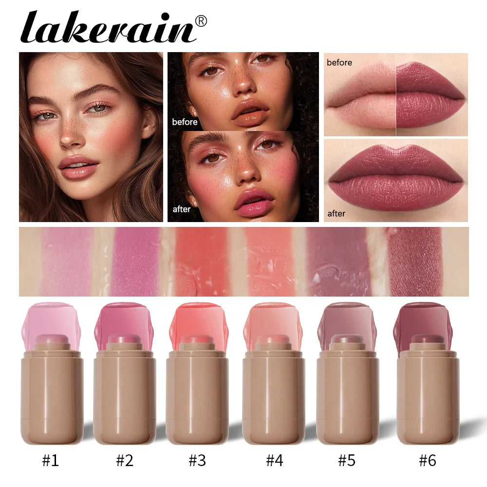 Blush stick 3 en 1 – Waterproof et anti-transpiration, texture crémeuse et soyeuse – Illumine le teint pour un maquillage naturel