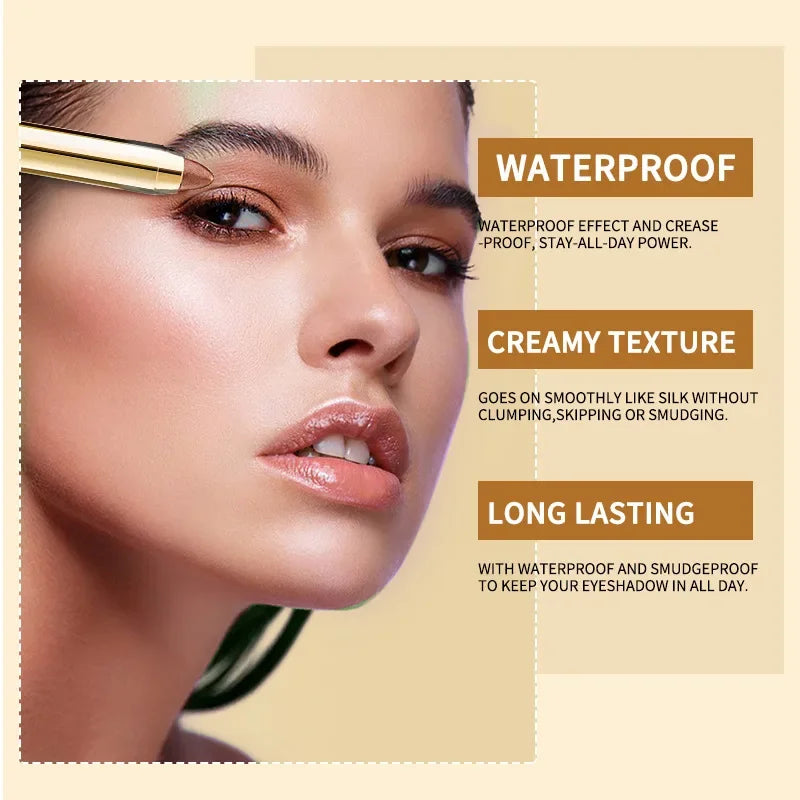 Crayon fards à paupières double embout, scintillant et lumineux, longue tenue, anti-bavures, effet nacré, stick maquillage