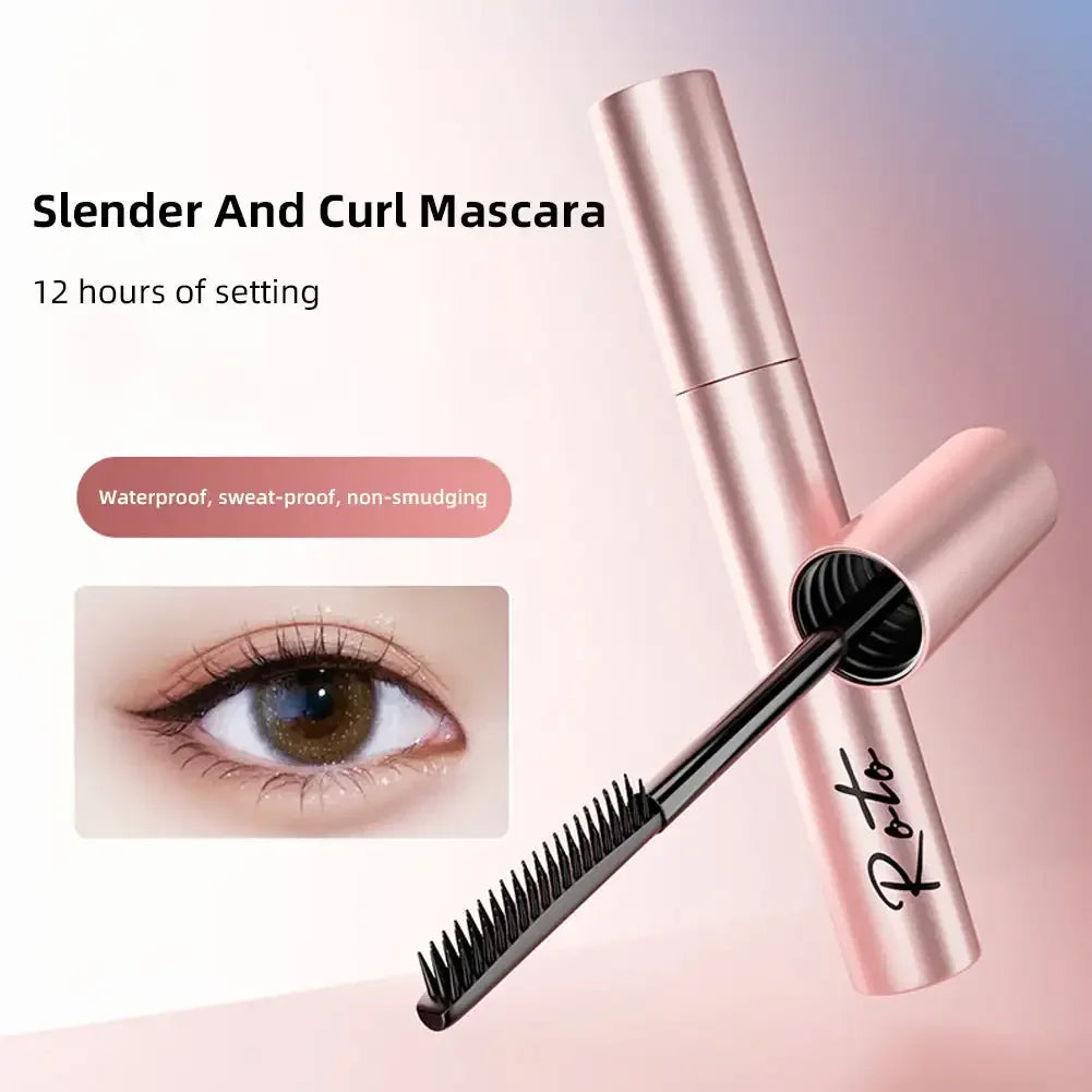 Mascara fibres de soie mat brosse ultra-fine allongeant cils waterproof séchage rapide brun et noir recourbant