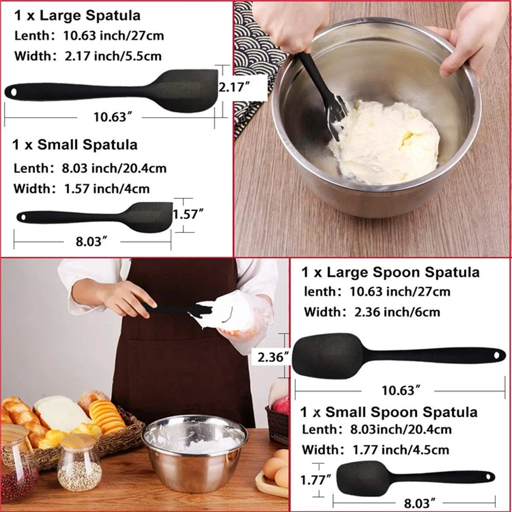 6-Piece Silicone Spatula Set – Food-Grade Non-Stick Heat-Resistant Spatulas for Cooking & Baking