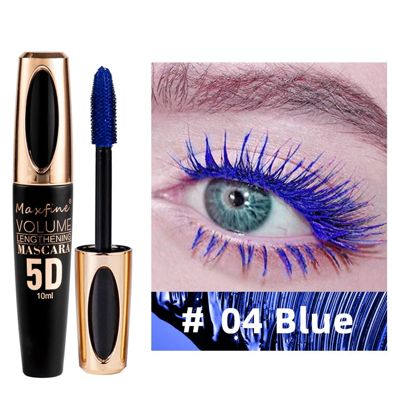 Mascara 5D fibres de soie volume grands yeux noir intense longue tenue waterproof anti-agglomération