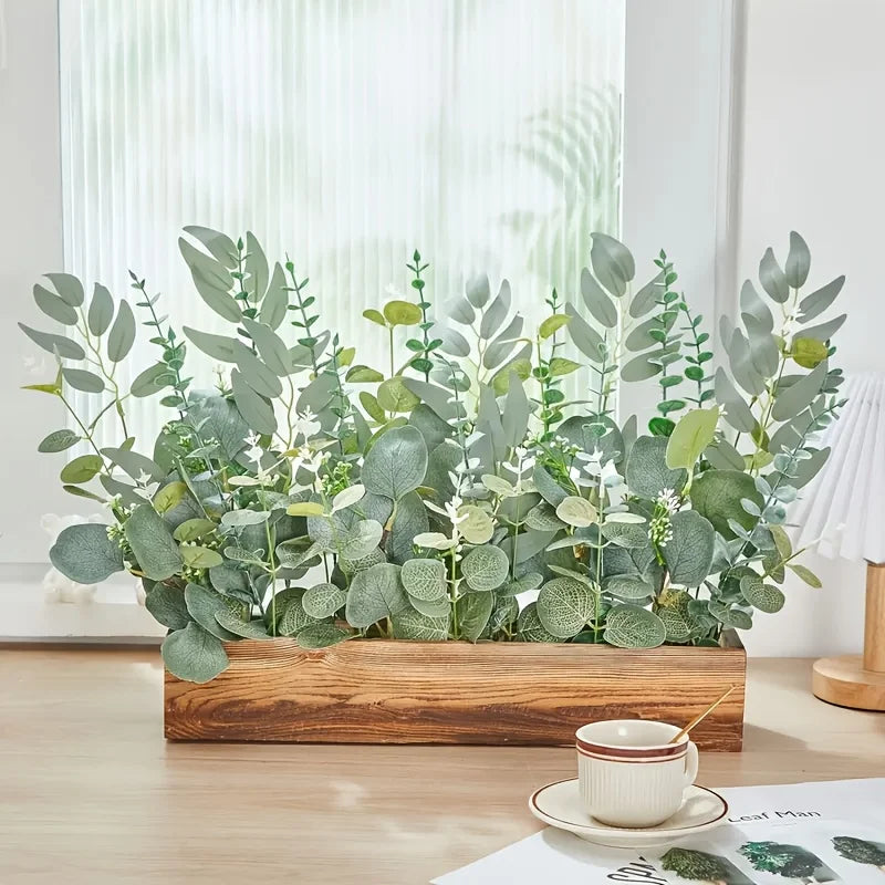 50PCS Artificial Eucalyptus Stems – Mixed Greenery Bouquet for DIY Décor