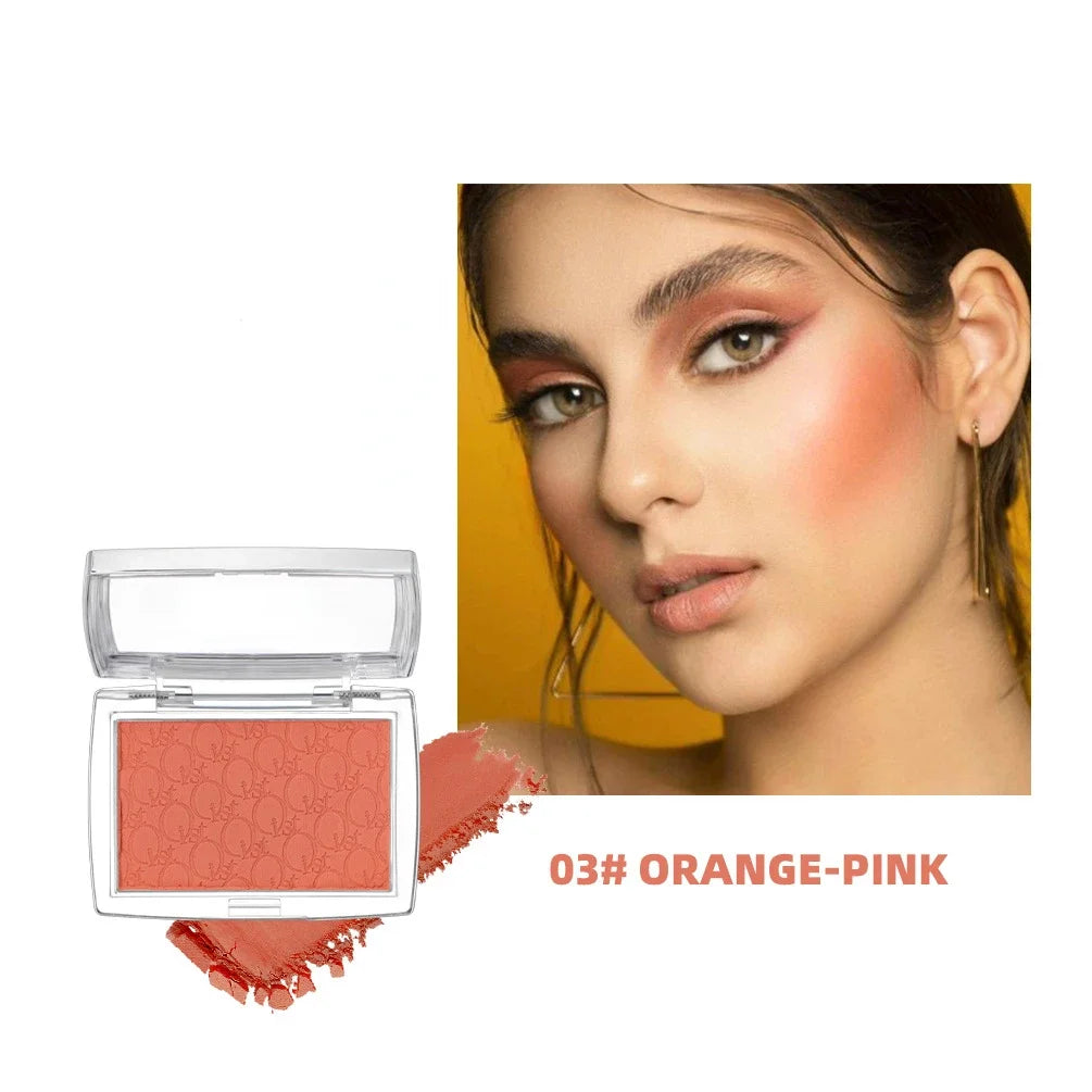 Palette de Blush Monochrome — Teinte Naturelle pour Joues, Poudre Blush, Maquillage Visage, Fini Mat, Rouge Pêche, Palette pour Contouring