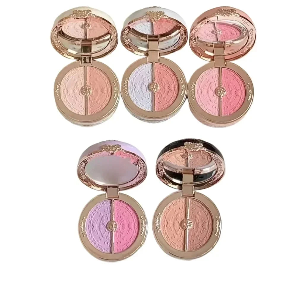 Blush — Duo Rouge, Boîte de Blush, Pour Peaux Foncées, Teinte Pêche pour Joues, Fini Mat
