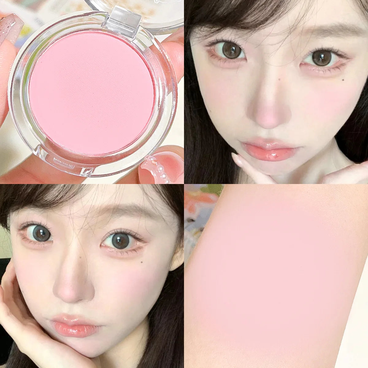 Blush mono couleur mat – Teinte naturelle pour les joues, illumine le visage, waterproof – Contouring, poudre blush, maquillage féminin
