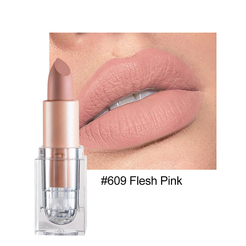 Rouge à Lèvres Mat Nude – Fini Velours, Longue Tenue, Waterproof, Maquillage Coréen, Cadeau Populaire pour Femmes