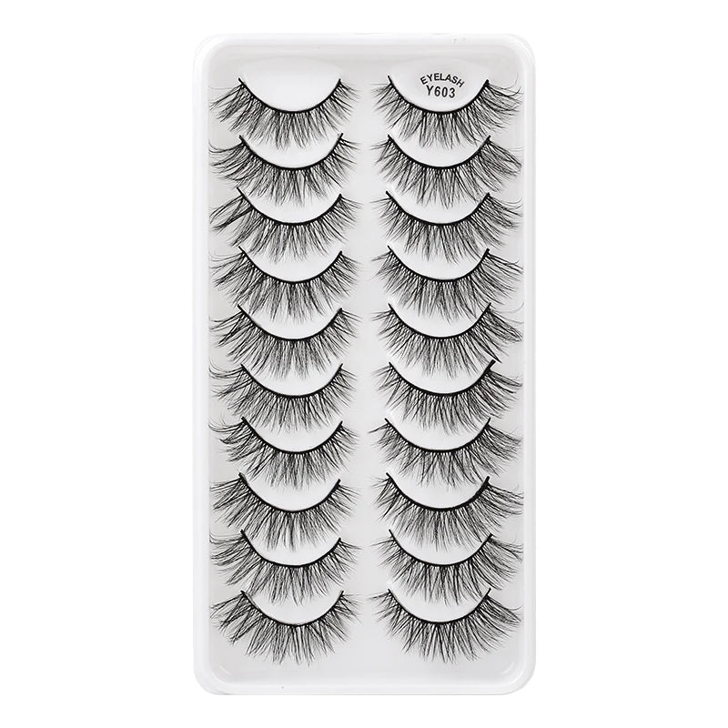 Lot de 10/8/5/3 Paires de Faux Cils 3D en Vison