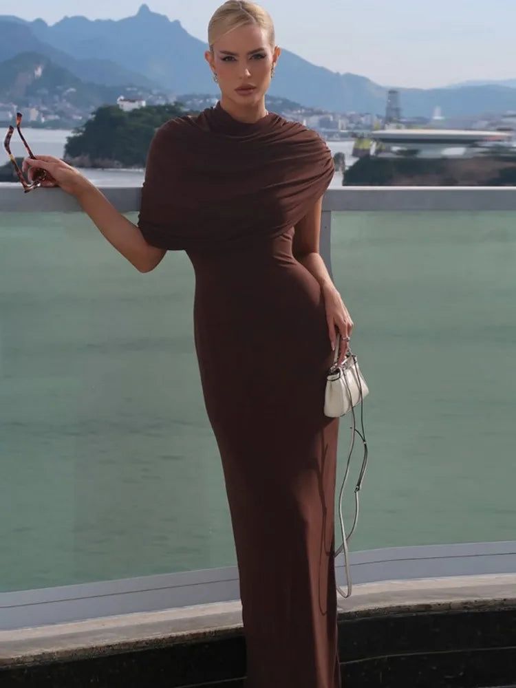 Robe Maxi Ruched Femme