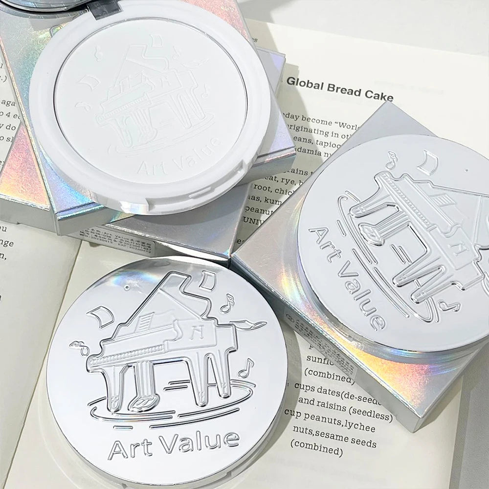 Poudre pressée naturelle – Contrôle de l’huile, effet mat durable, longue tenue, waterproof, légère, couvrance pour le visage, cosmétiques pour femmes