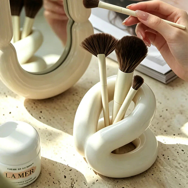 Abstract Ceramic Makeup Brush Holder