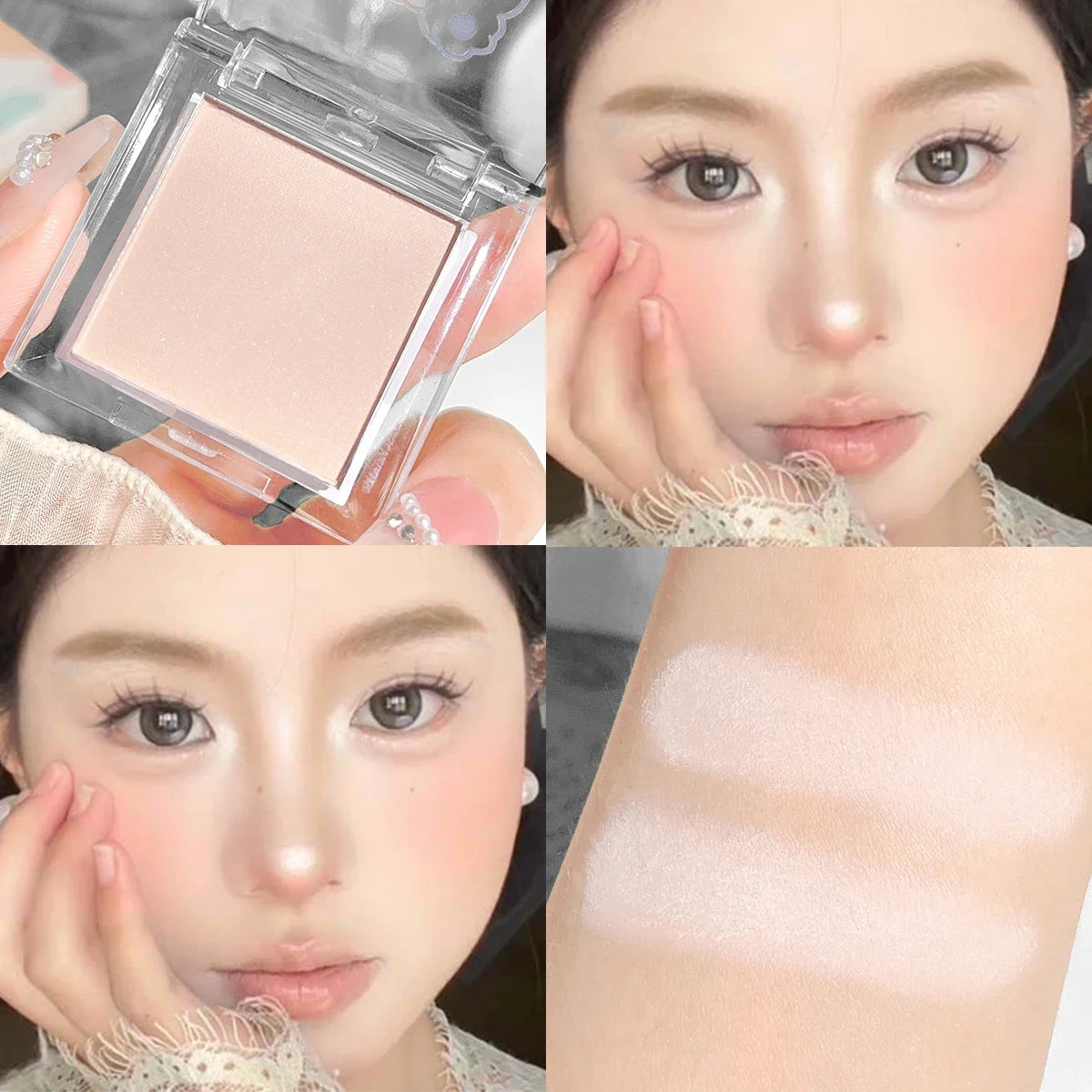 Palette de fards à paupières monochromes mats, poudre illuminatrice lumière naturelle pour un contour des yeux délicat et lumineux