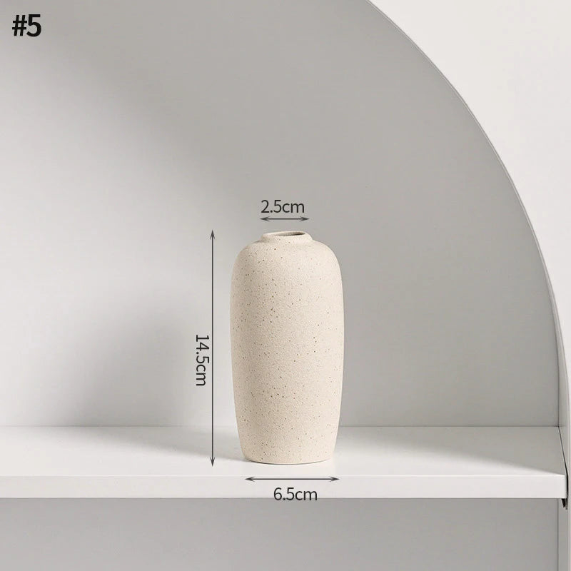 Modern Nordic Ceramic Vase – Minimalist White Flower Vase for Home & Office Decor