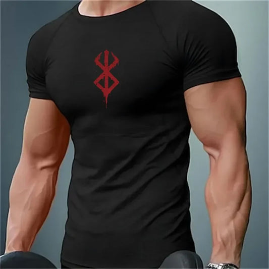 T-shirt de compression à manches courtes pour homme, haut de sport, séchage rapide, respirant, vêtements de fitness MMA, blanc et noir, été
