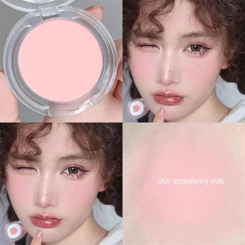 Blush Monochrome Mat — Couleur Naturelle pour les Joues, Illumine le Visage, Résistant à l’Eau, Pour Contouring Facial, Poudre Douce pour Maquillage